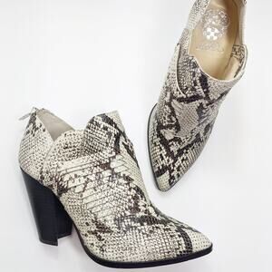 Vince Camuto 8 Levana snake animal print western boot bootie high heel pointed